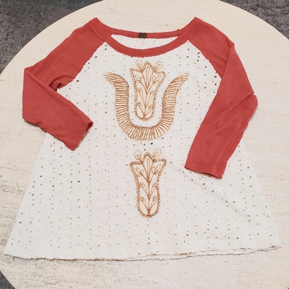 Free People Tops - We the Free embroidered baseball tee